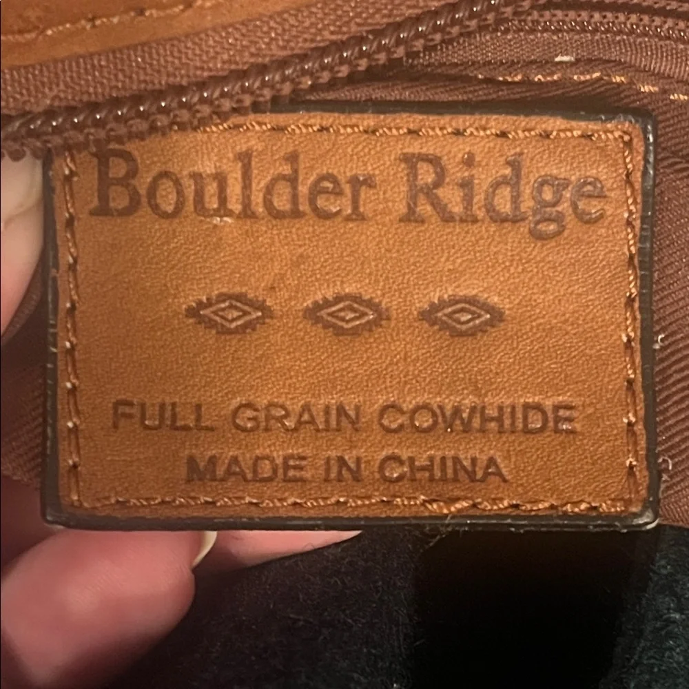 Vintage Boulder Ridge Tan Leather Duffel Bag